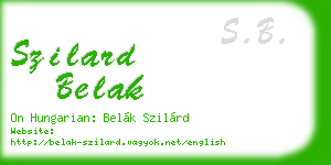 szilard belak business card
