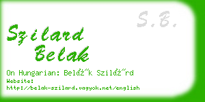 szilard belak business card